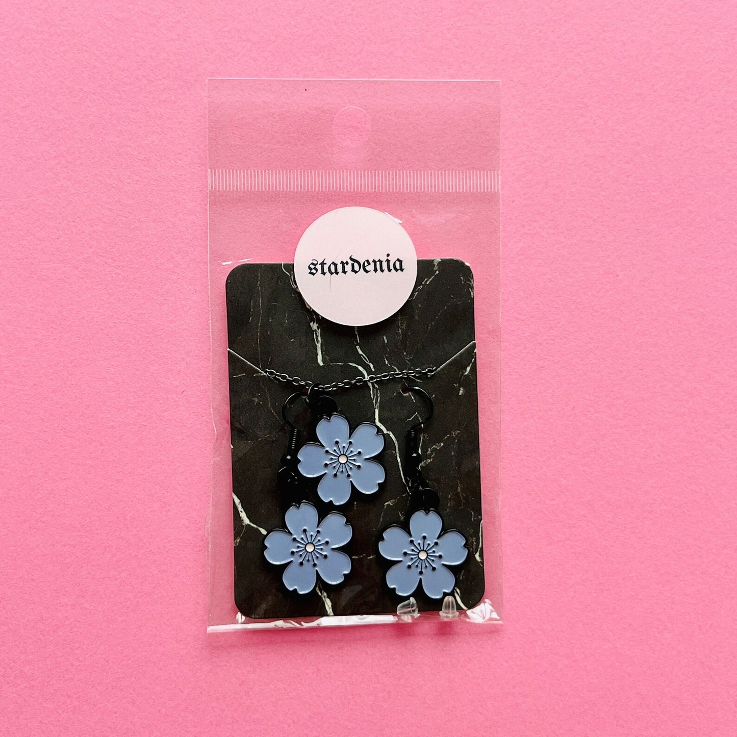 Original SAKURA FLOWER Lavender and Black Cherry Blossom Enamel Charm