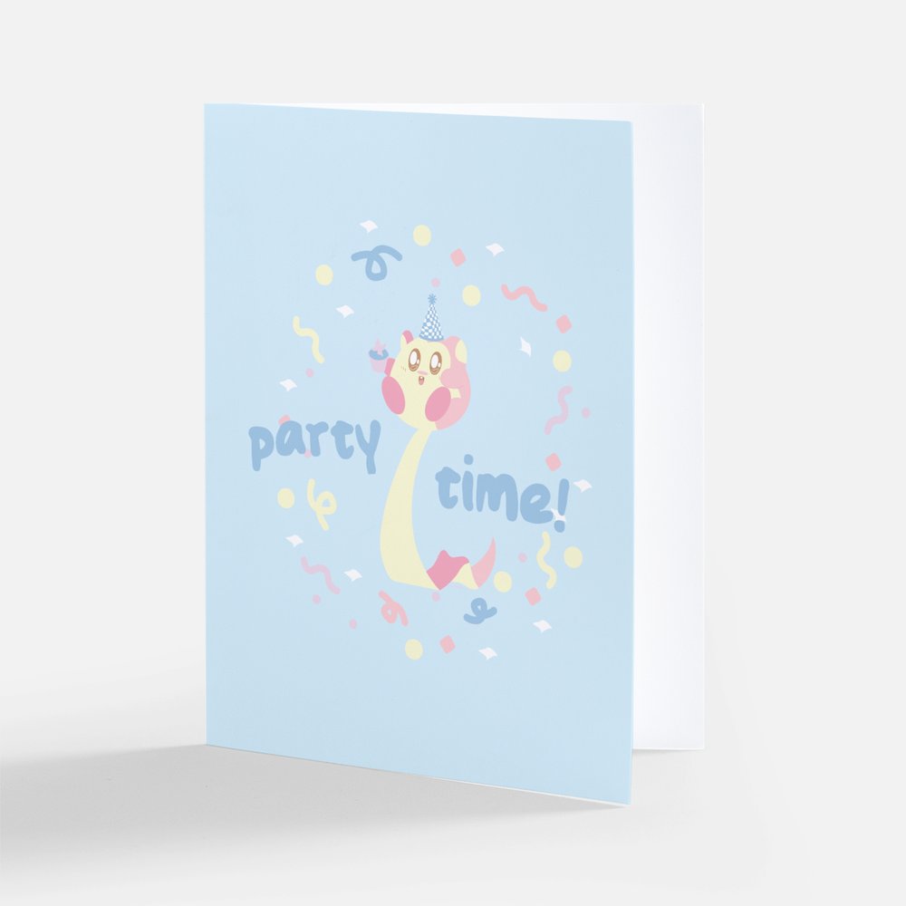"Party Time!" Meerca Neopets 4x6 folded card